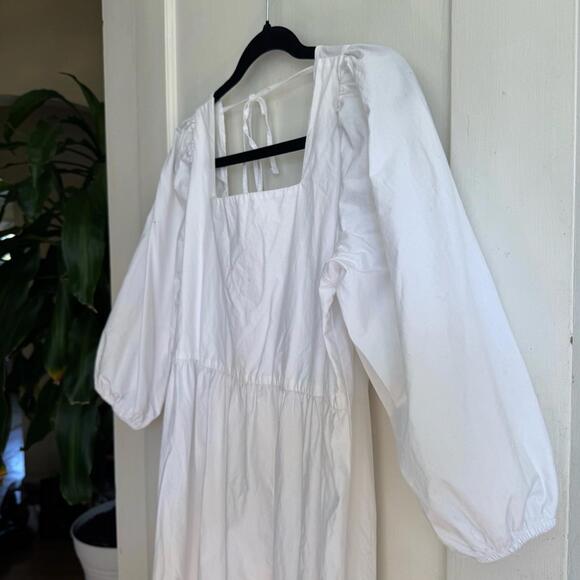 Oak + Fort Poplin Cotton Gathered Tiers Midi Dress - Picture 5 of 13